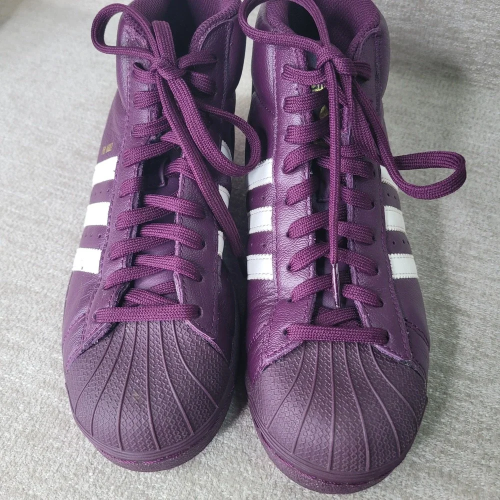 Adidas Pro Model Red Night High Top Sneakers Purple AC7646 Mens 5.5 Womens 7